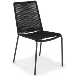 Zina Outdoor Stackable Dining Chair - Ember Black