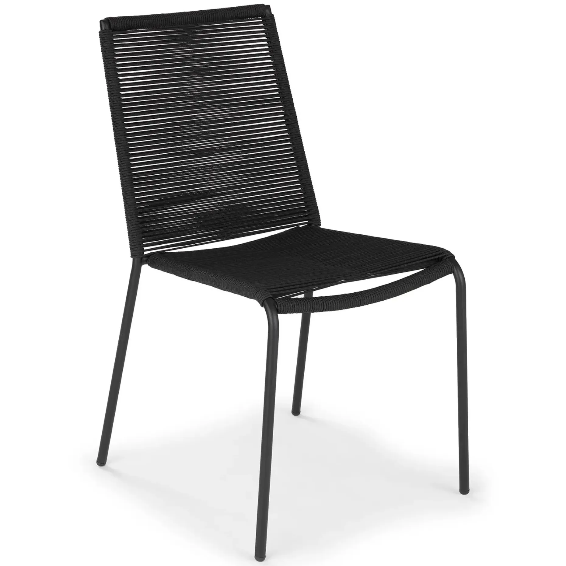 Zina Outdoor Stackable Dining Chair - Ember Black
