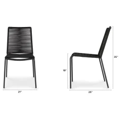 Zina Outdoor Stackable Dining Chair - Ember Black