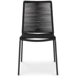 Zina Outdoor Stackable Dining Chair - Ember Black