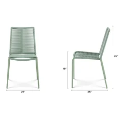 Zina Outdoor Stackable Dining Chair - Khaki Green