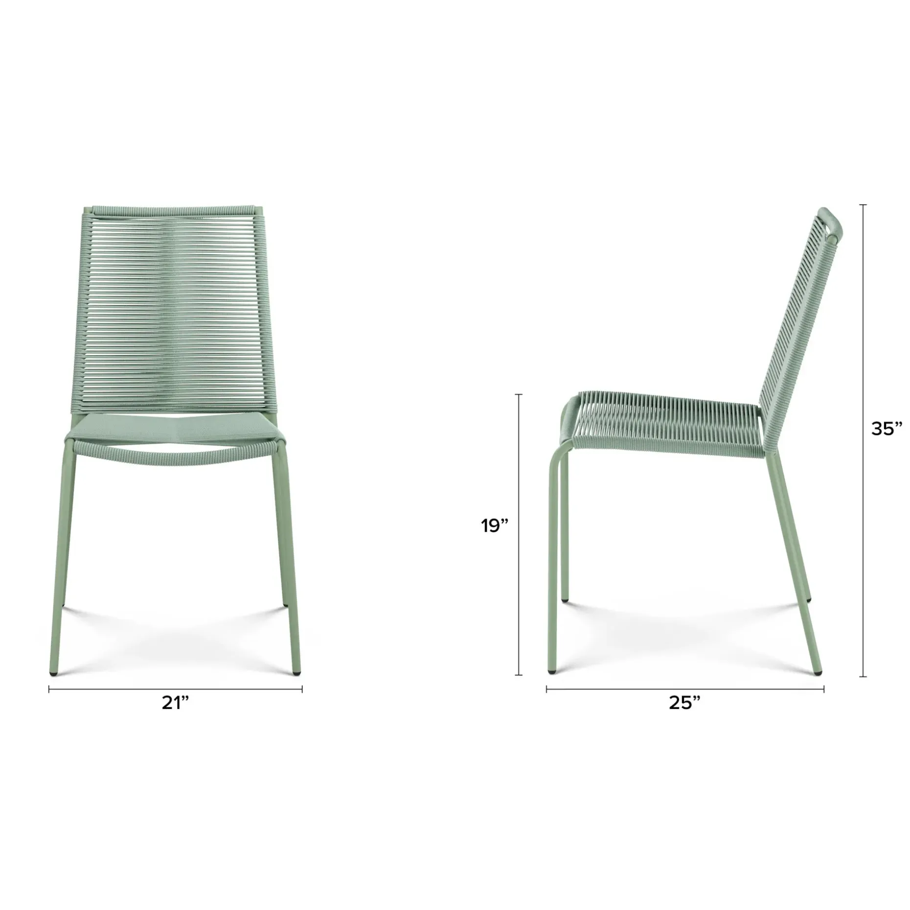 Zina Outdoor Stackable Dining Chair - Khaki Green