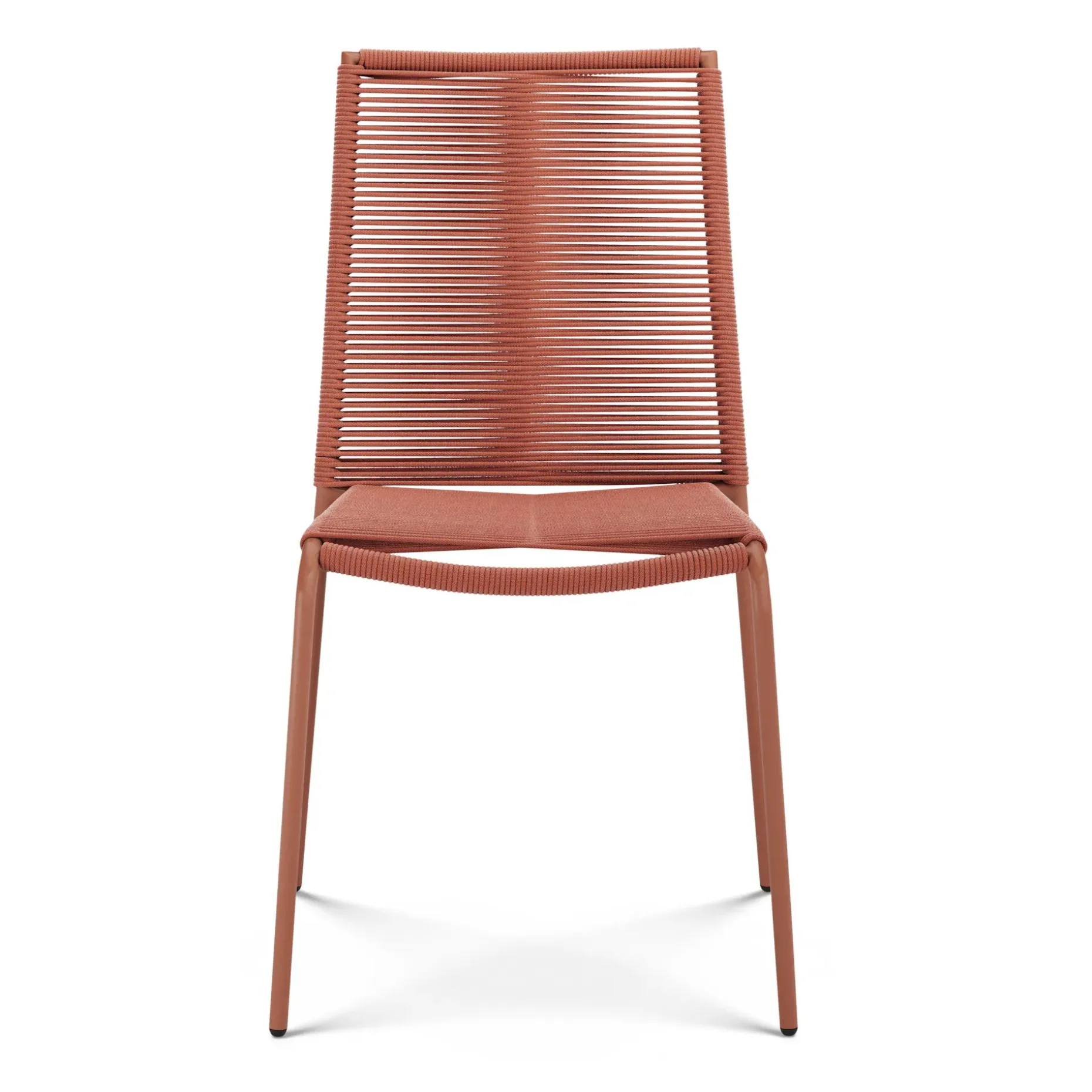 Zina Outdoor Stackable Dining Chair - Ochre Brown