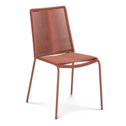Zina Outdoor Stackable Dining Chair - Ochre Brown