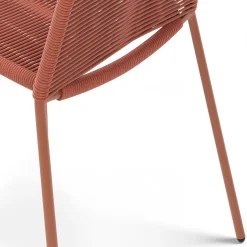 Zina Outdoor Stackable Dining Chair - Ochre Brown