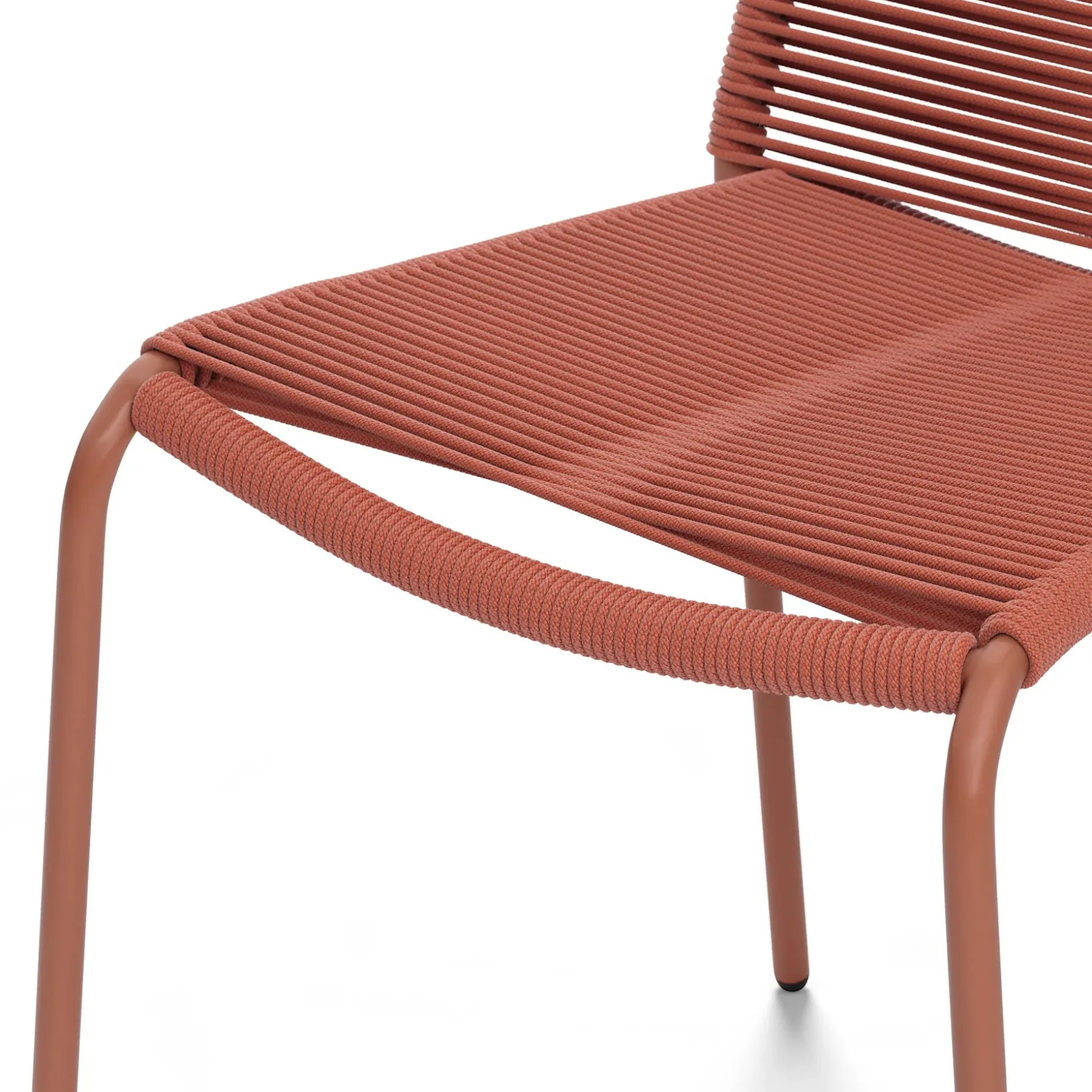 Zina Outdoor Stackable Dining Chair - Ochre Brown