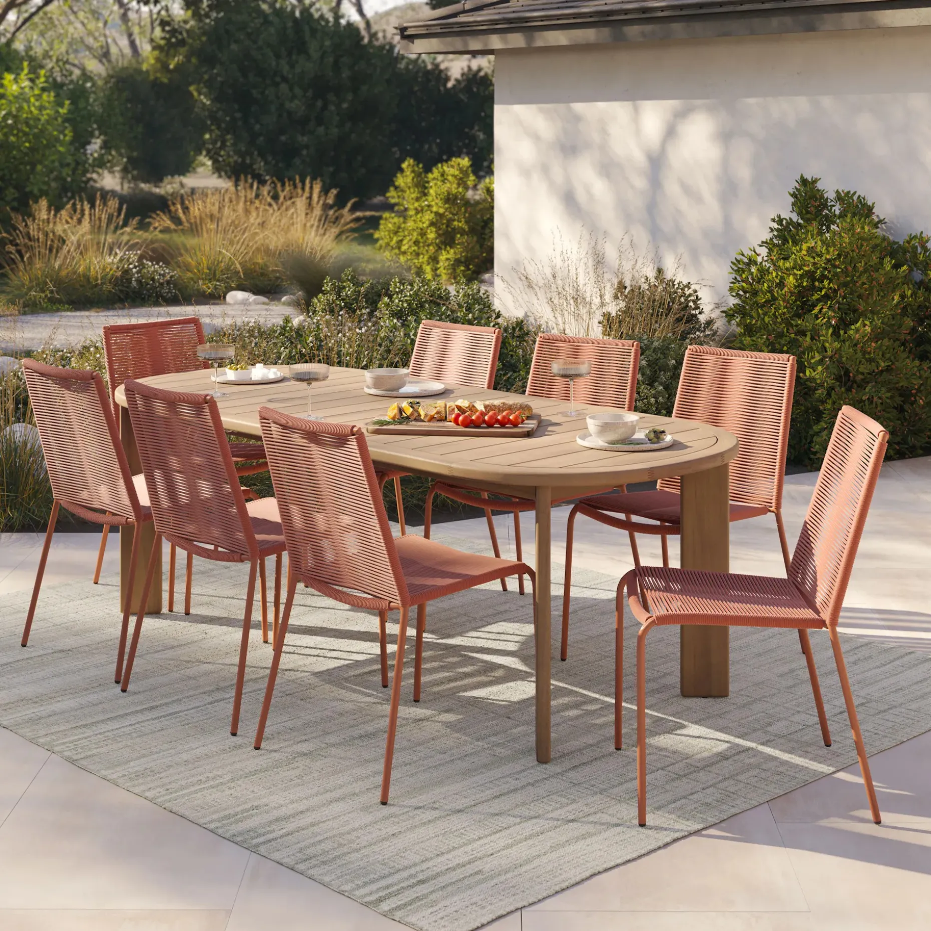 Zina Outdoor Stackable Dining Chair - Ochre Brown