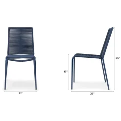Zina Outdoor Stackable Dining Chair - Indigo Blue