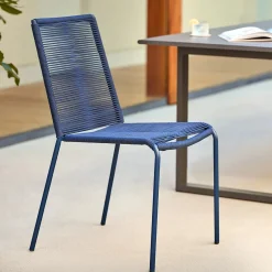 Zina Outdoor Stackable Dining Chair - Indigo Blue
