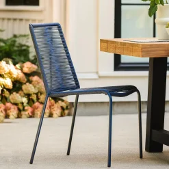 Zina Outdoor Stackable Dining Chair - Indigo Blue