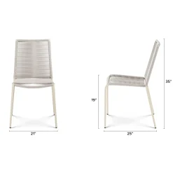 Zina Outdoor Stackable Dining Chair - Taupe