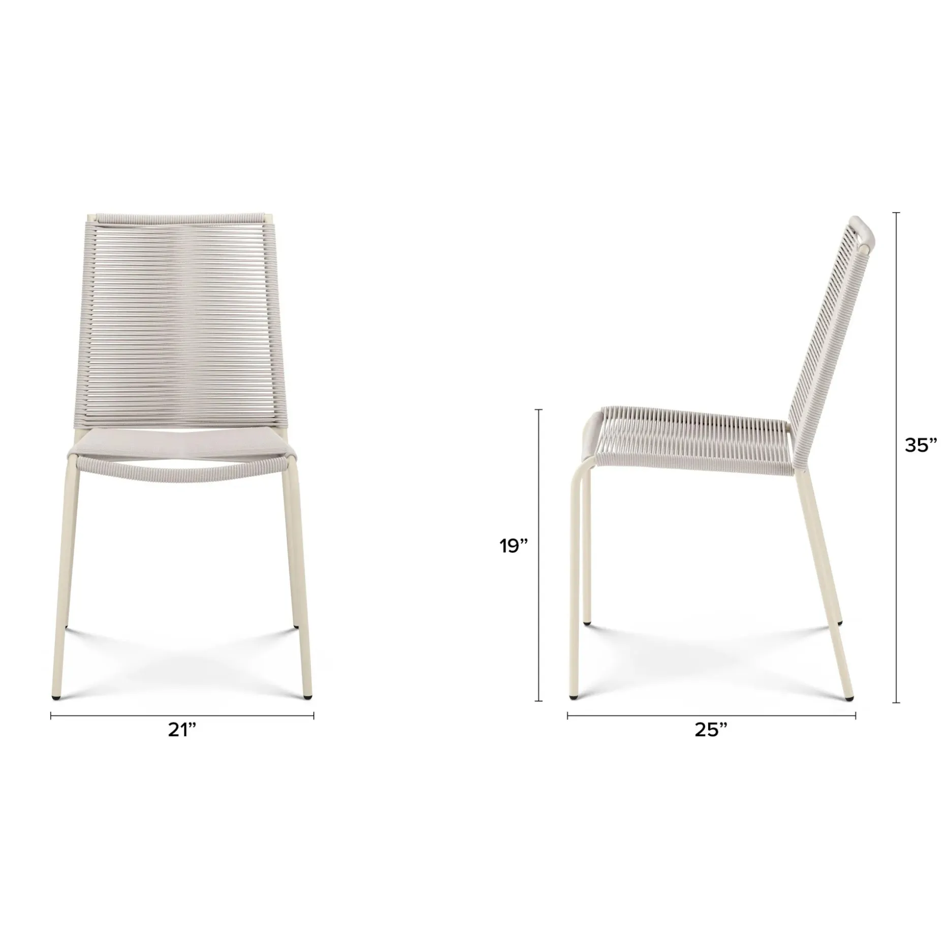 Zina Outdoor Stackable Dining Chair - Taupe
