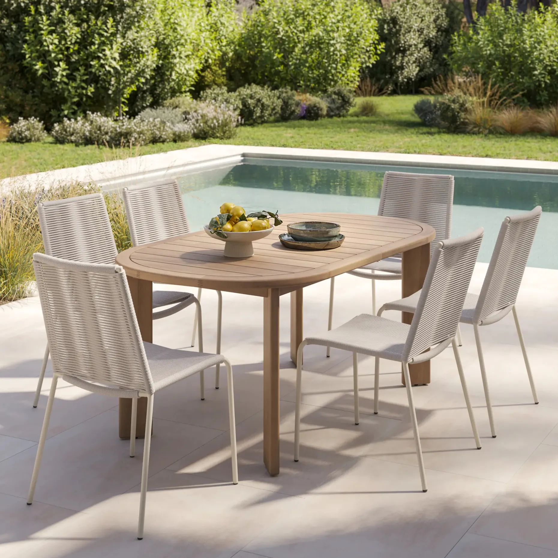 Zina Outdoor Stackable Dining Chair - Taupe