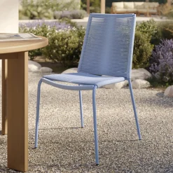 Zina Outdoor Stackable Dining Chair - Summer Blue