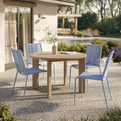 Zina Outdoor Stackable Dining Chair - Summer Blue