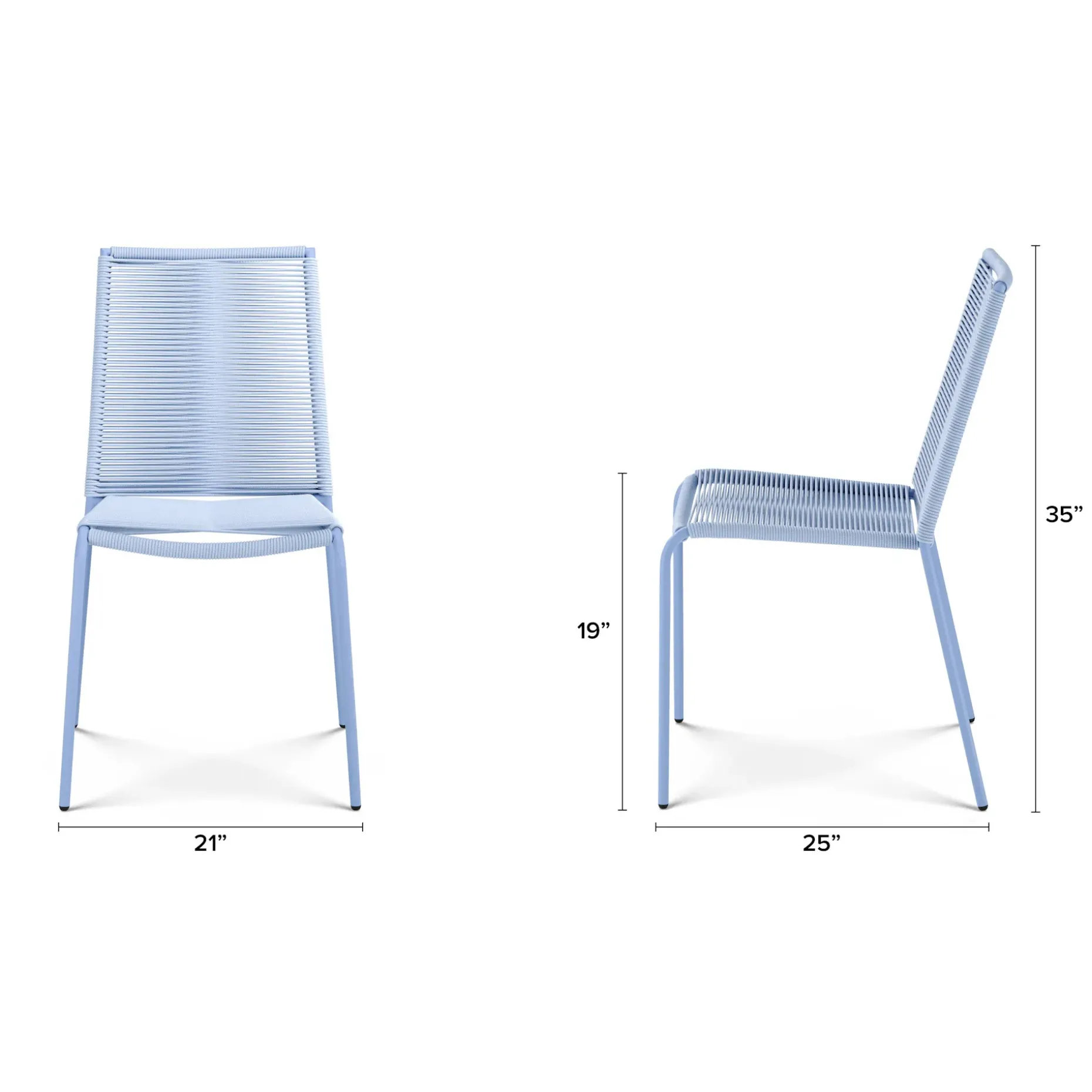 Zina Outdoor Stackable Dining Chair - Summer Blue