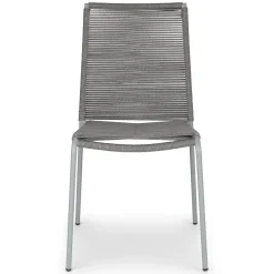 Zina Outdoor Stackable Dining Chair - Heathered Gray