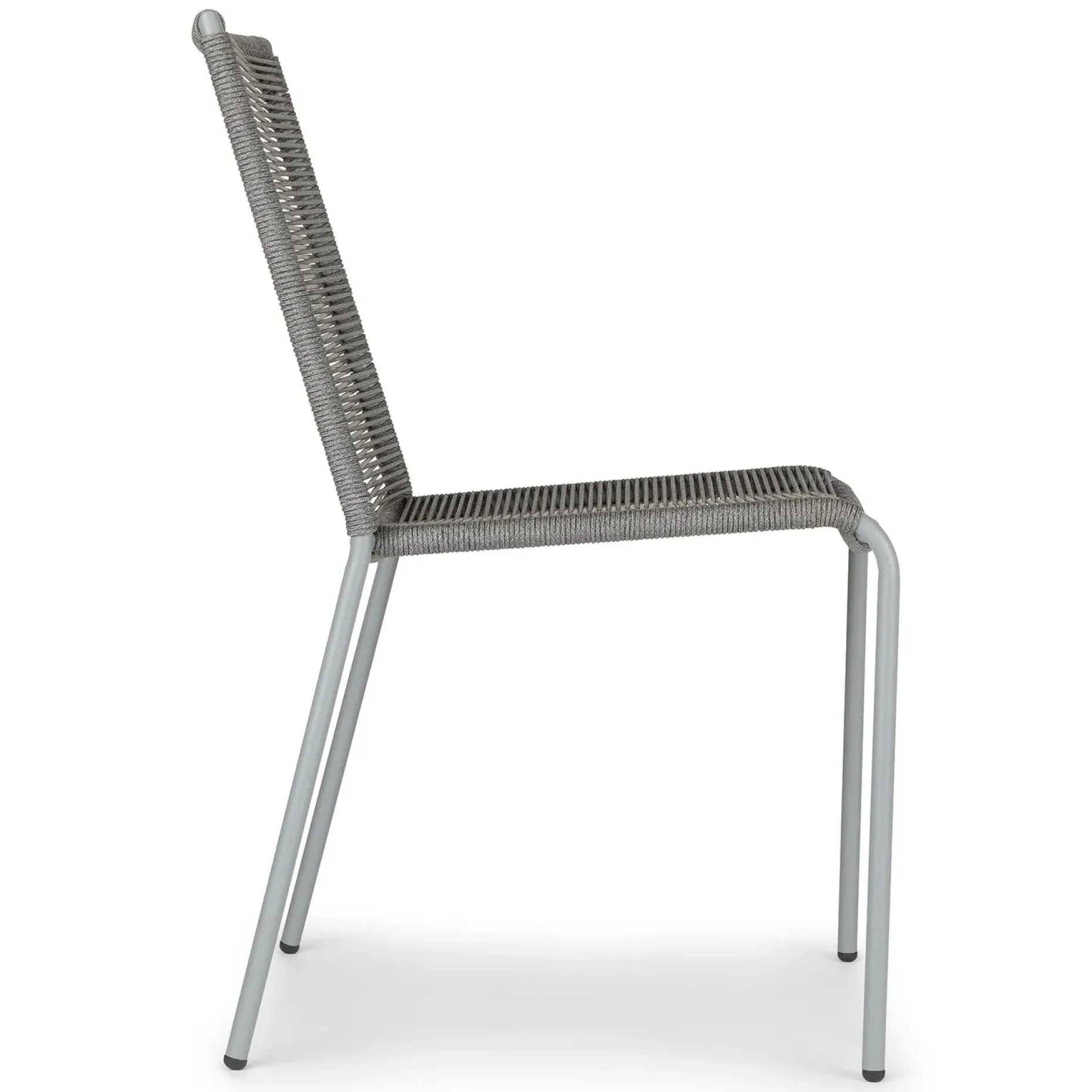Zina Outdoor Stackable Dining Chair - Heathered Gray