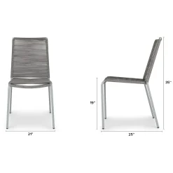Zina Outdoor Stackable Dining Chair - Heathered Gray