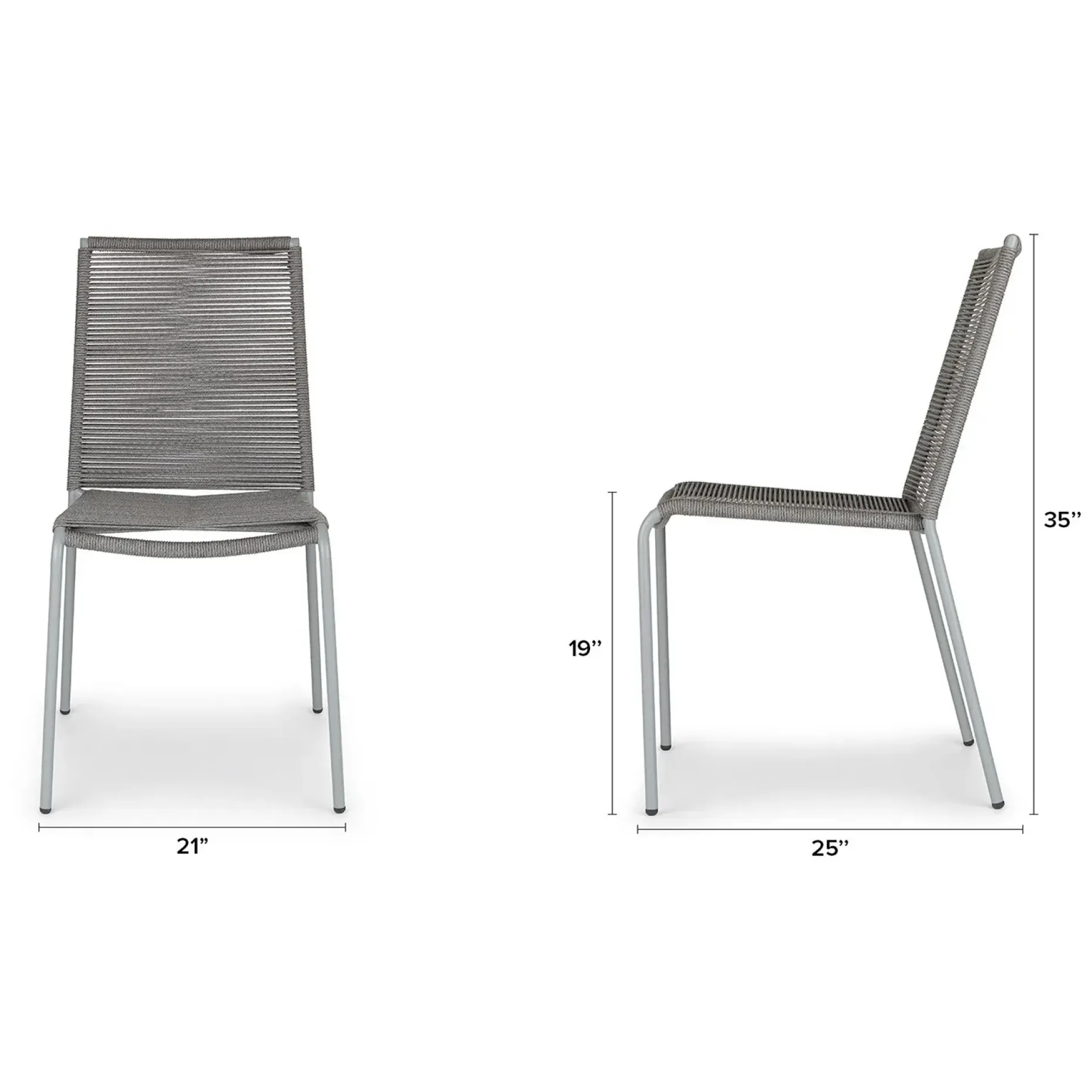 Zina Outdoor Stackable Dining Chair - Heathered Gray