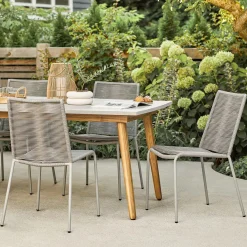 Zina Outdoor Stackable Dining Chair - Heathered Gray