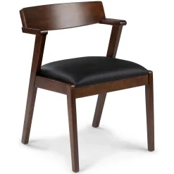 Zola Leather Dining Chair - Black