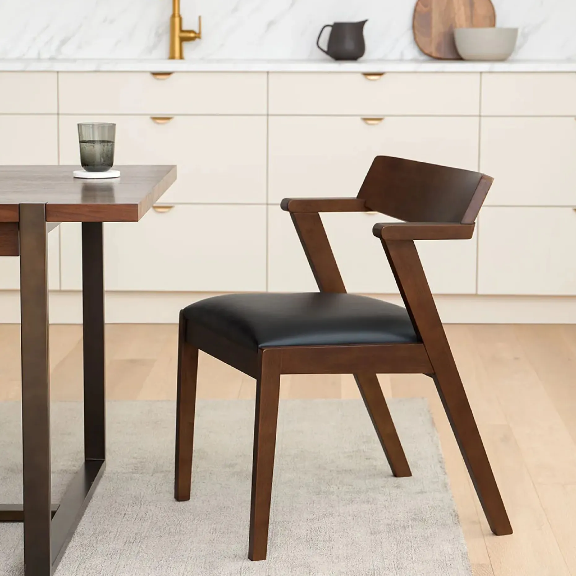 Zola Leather Dining Chair - Black